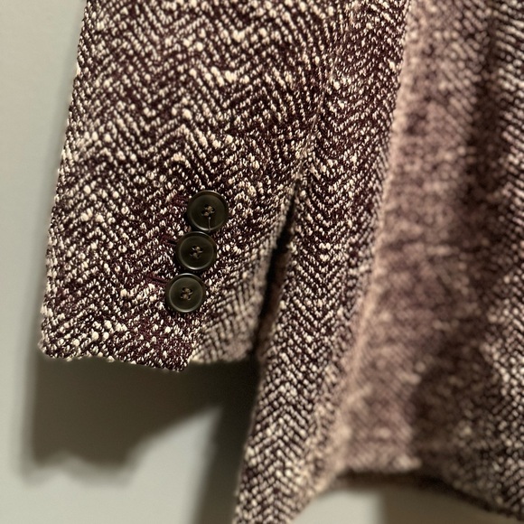 Talbots -  Deep Maroon & Cream Speckled Blazer (Size 10) - Picture 10 of 11